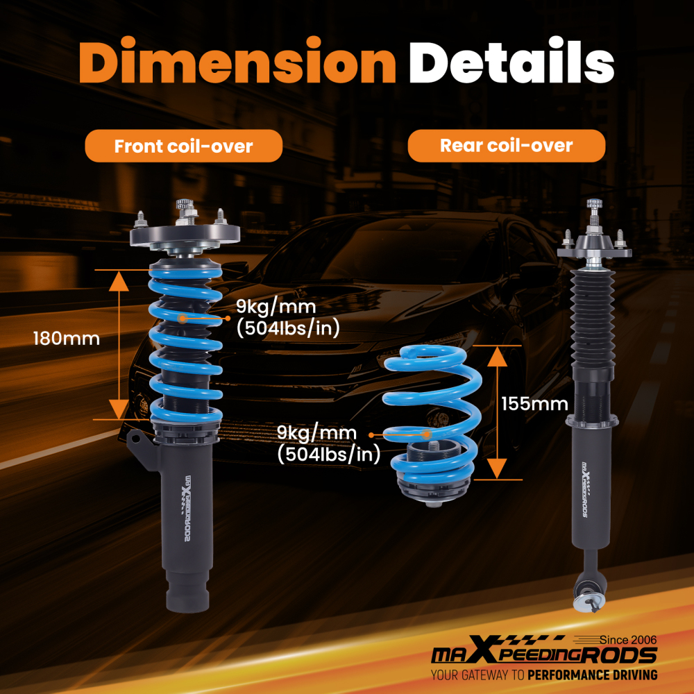 MaXpeedingrods T6 Coilovers 24 Level Damper compatible for BMW 3-Series AWD E46 325xi 330xi